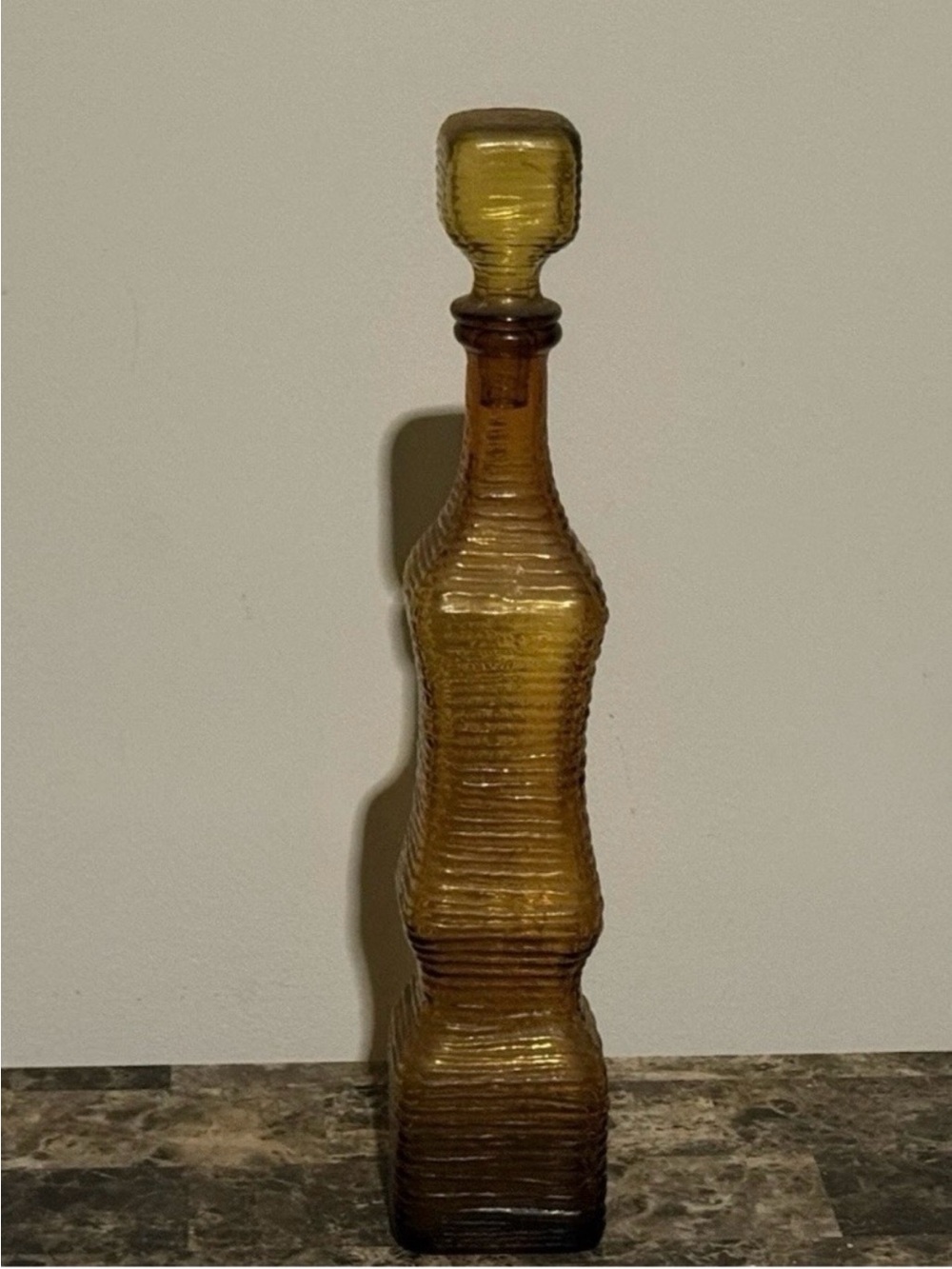 vintage Italian Empoli-style genie bottle / decorative decanter